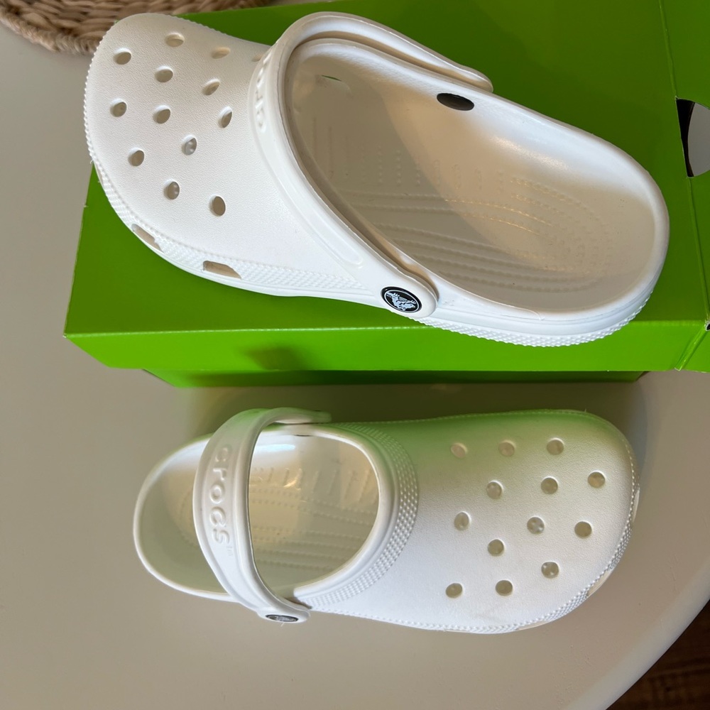 White crocs. Size 8 women’s